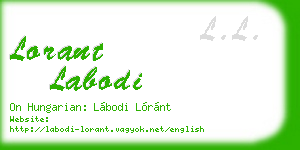 lorant labodi business card